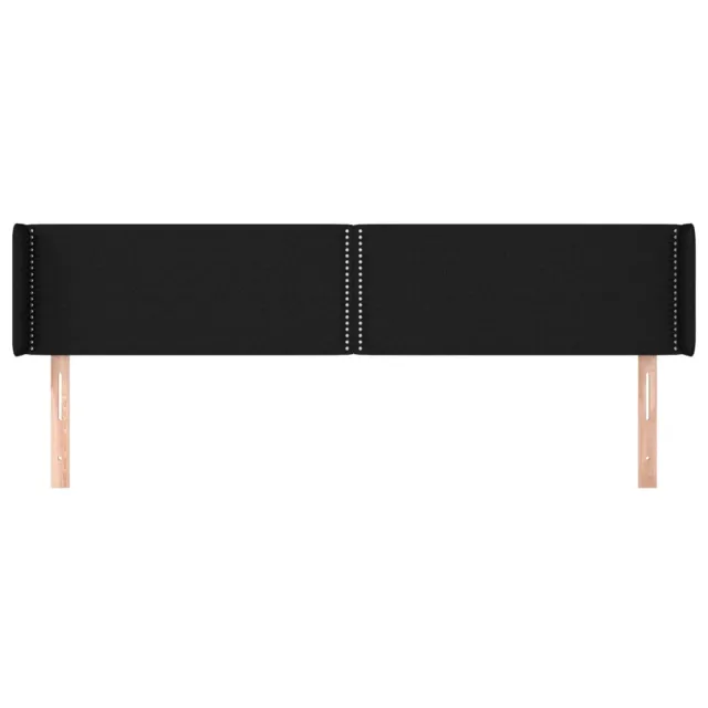 Tête de lit avec oreilles Noir 163x16x78/88 cm Tissu