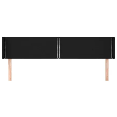 Tête de lit avec oreilles Noir 163x16x78/88 cm Tissu