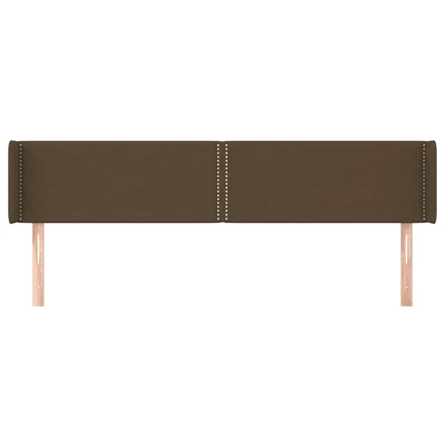 Tête de lit avec oreilles Marron Foncé 163x16x78/88 cm Tissu