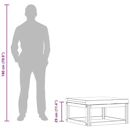 Repose-pied avec coussin gris foncé Bois d'acacia massif