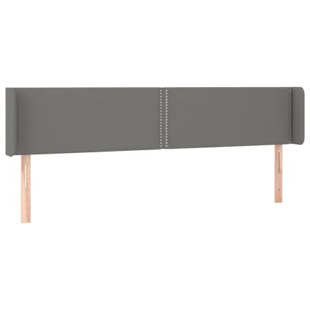 Tête de lit avec oreilles Gris foncé 183x16x78/88 cm Tissu