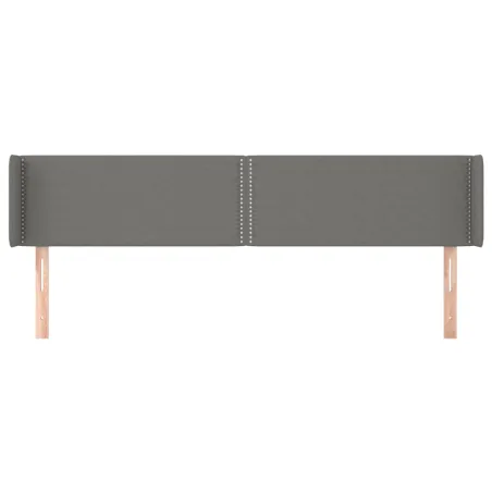 Tête de lit avec oreilles Gris foncé 183x16x78/88 cm Tissu