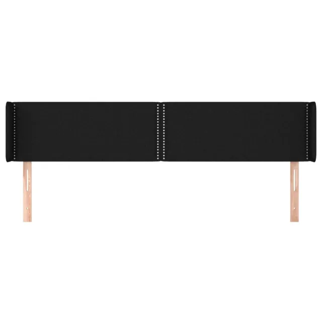 Tête de lit avec oreilles Noir 183x16x78/88 cm Tissu