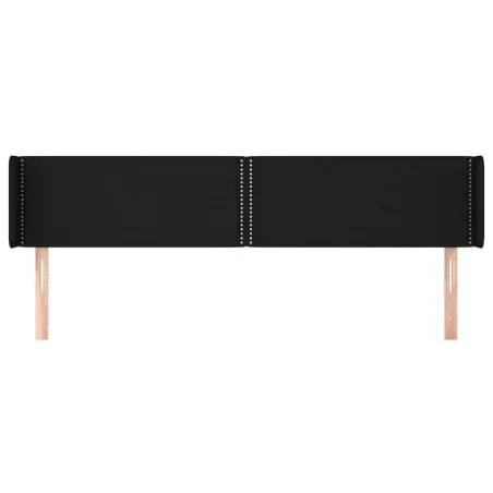 Tête de lit avec oreilles Noir 183x16x78/88 cm Tissu
