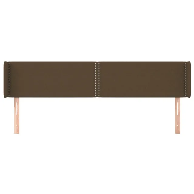 Tête de lit avec oreilles Marron Foncé 183x16x78/88 cm Tissu