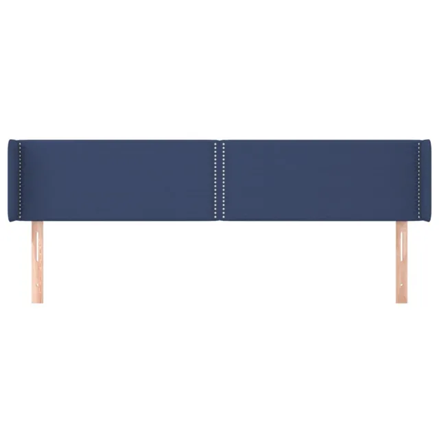Tête de lit avec oreilles Bleu 183x16x78/88 cm Tissu