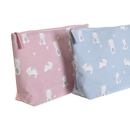 Necessaire da Viaggio DKD Home Decor Azzurro Rosa polialgodon osos 33