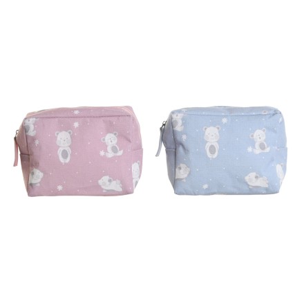 Reistasje DKD Home Decor Blauw Wit Groen Roze polialgodon osos 15 x 6