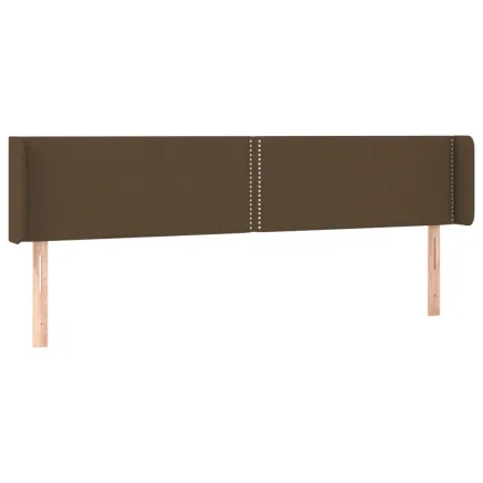 Tête de lit avec oreilles Marron Foncé 203x16x78/88 cm Tissu 2