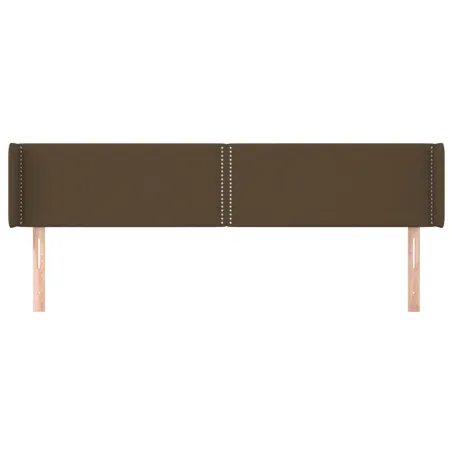 Tête de lit avec oreilles Marron Foncé 203x16x78/88 cm Tissu