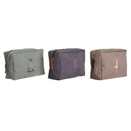 Reise-Toilettentasche DKD Home Decor Braun grün Burgunderrot 20 x 8 x