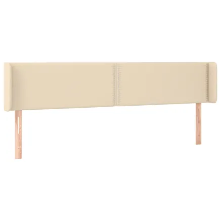 Tête de lit avec oreilles Crème 203x16x78/88 cm Tissu 2