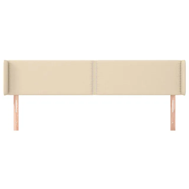 Tête de lit avec oreilles Crème 203x16x78/88 cm Tissu