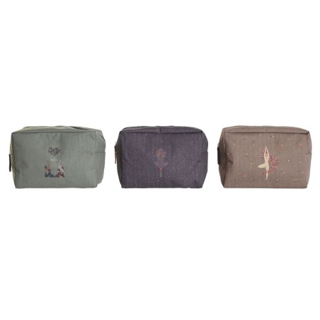 Necessaire da Viaggio DKD Home Decor Marrone Verde Bordeaux 20 x 8 x 1