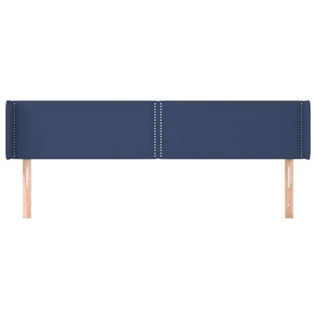 Tête de lit avec oreilles Bleu 203x16x78/88 cm Tissu