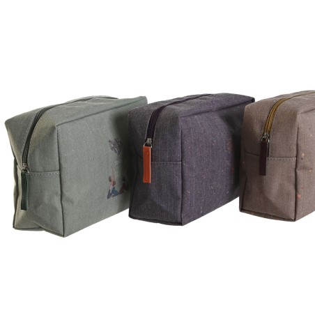 Reise-Toilettentasche DKD Home Decor Braun grün Burgunderrot 20 x 8 x