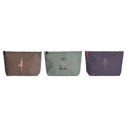 Trousse de toilette DKD Home Decor Marron Vert Bordeaux Toile Yoga 33