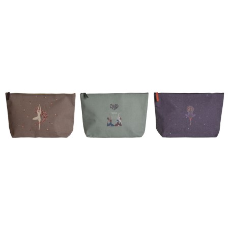 Toilettas DKD Home Decor Bruin Groen Bordeaux Canvas Yoga 33 x 8 x 20