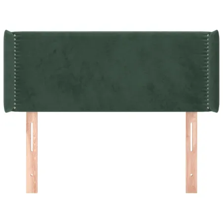 Tête de lit avec oreilles Vert foncé 83x16x78/88 cm Velours