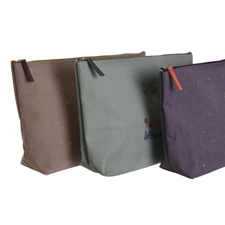 Trousse de toilette DKD Home Decor Marron Vert Bordeaux Toile Yoga 33