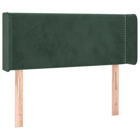 Tête de lit avec oreilles Vert foncé 93x16x78/88 cm Velours