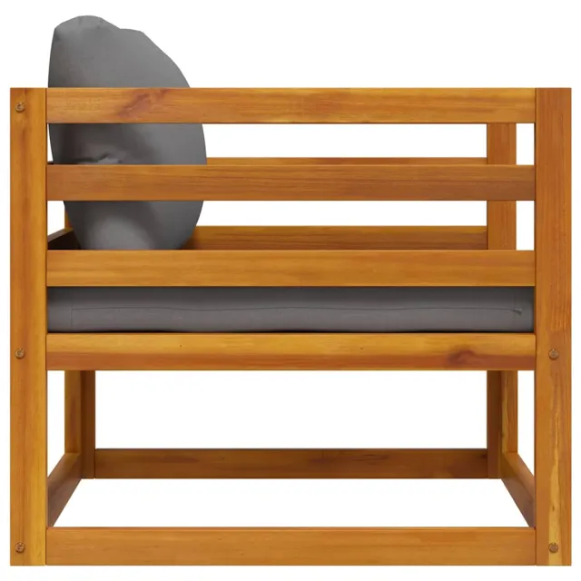 Chaise de jardin avec coussins gris foncé Bois d'acacia massif