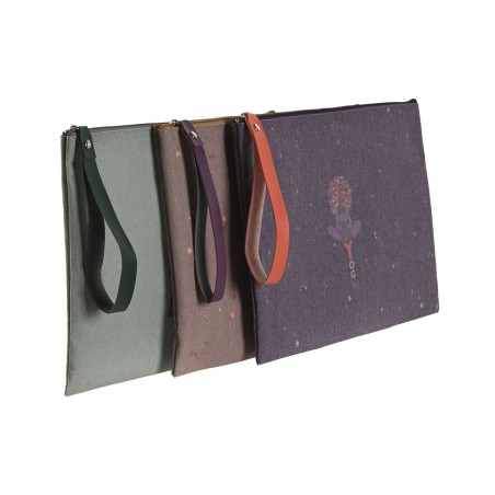 Toilet Bag DKD Home Decor Brown Green Burgundy Canvas Yoga 31 x 1 x 21