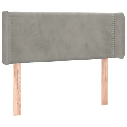 Tête de lit avec oreilles Gris clair 103x16x78/88 cm Velours 2