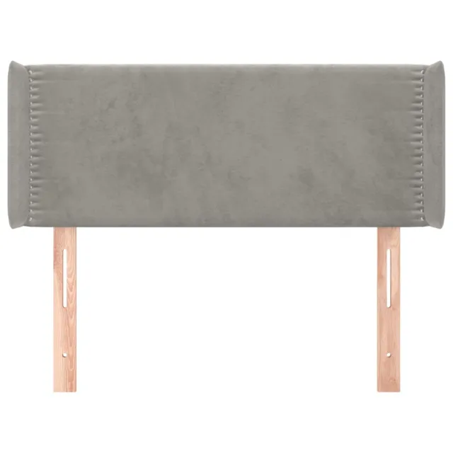 Tête de lit avec oreilles Gris clair 103x16x78/88 cm Velours