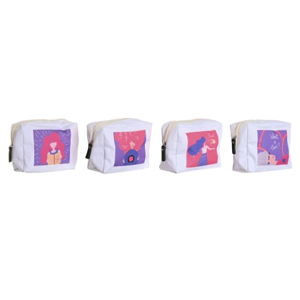 Neceser de Viaje DKD Home Decor Blanco polialgodon 15 x 6 x 12 cm (4 U