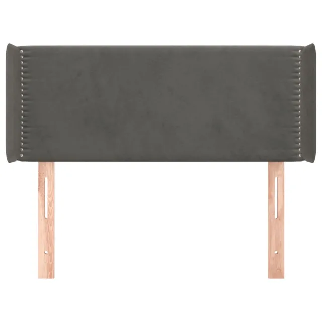 Tête de lit avec oreilles Gris foncé 103x16x78/88 cm Velours