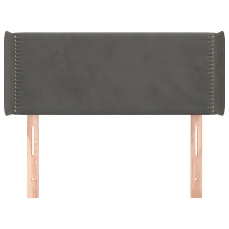 Tête de lit avec oreilles Gris foncé 103x16x78/88 cm Velours