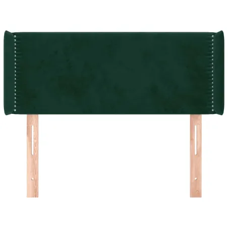Tête de lit avec oreilles Vert foncé 103x16x78/88 cm Velours