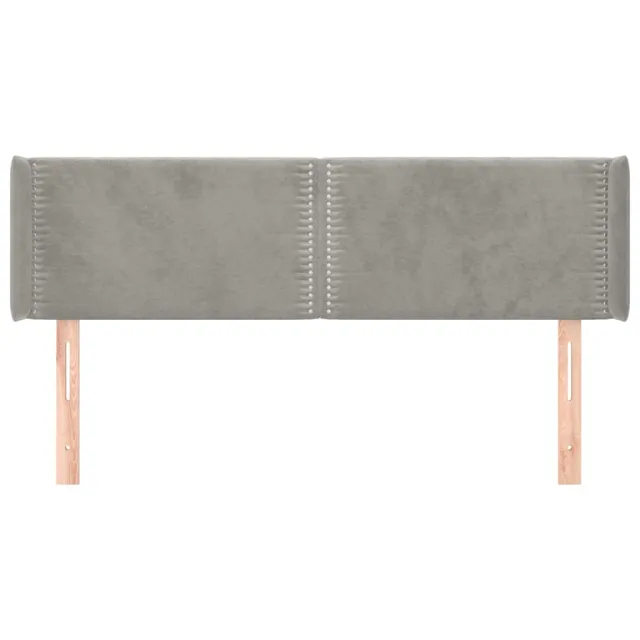 Tête de lit avec oreilles Gris clair 147x16x78/88 cm Velours