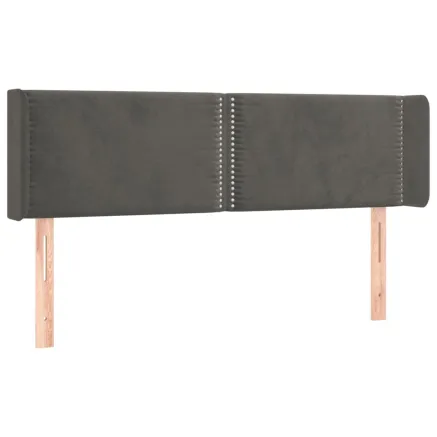 Tête de lit avec oreilles Gris foncé 147x16x78/88 cm Velours 2