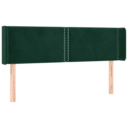 Tête de lit avec oreilles Vert foncé 147x16x78/88 cm Velours 2