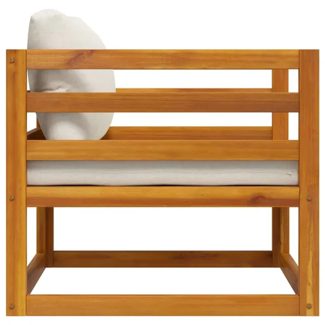 Chaise de jardin avec coussins crème Bois d'acacia massif