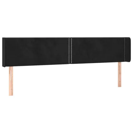 Tête de lit avec oreilles Noir 163x16x78/88 cm Velours 2