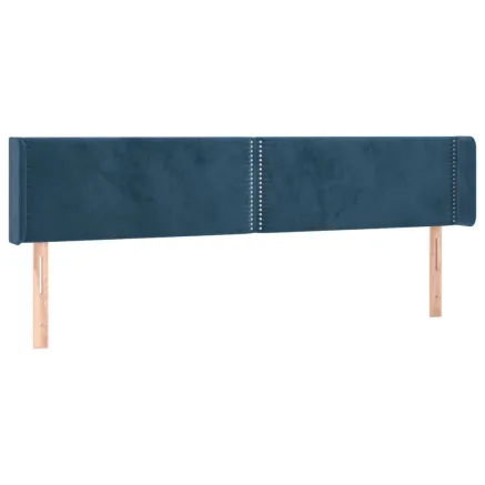 Tête de lit avec oreilles Bleu foncé 163x16x78/88 cm Velours 2