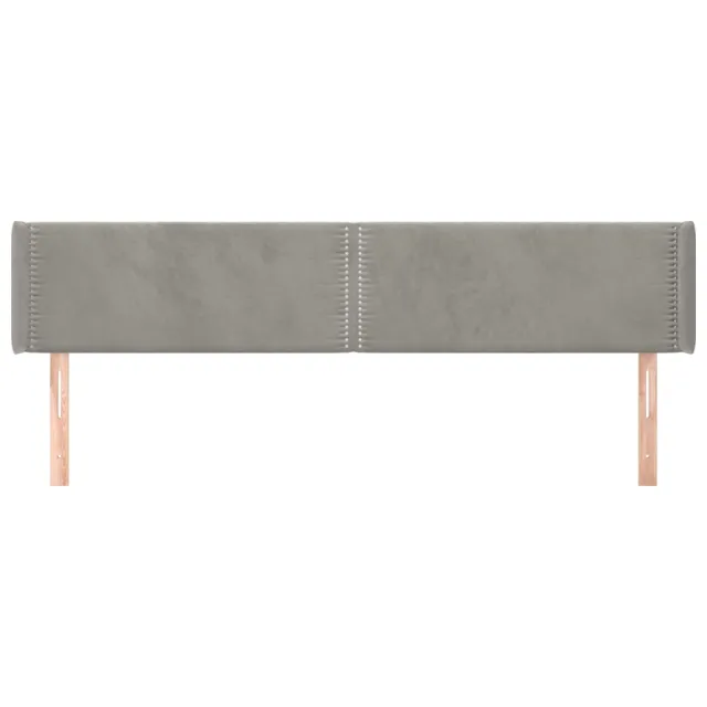 Tête de lit avec oreilles Gris clair 183x16x78/88 cm Velours