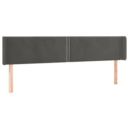 Tête de lit avec oreilles Gris foncé 183x16x78/88 cm Velours 2