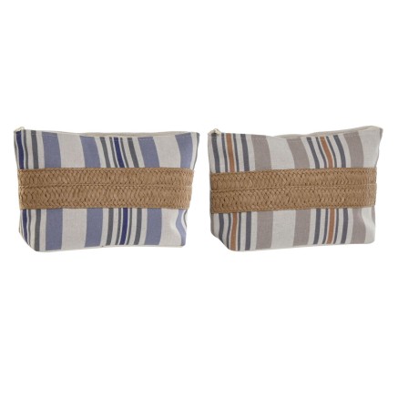 Neceser de Viaje Home ESPRIT Beige Lila 25 x 7 x 15 cm (2 Unidades)
