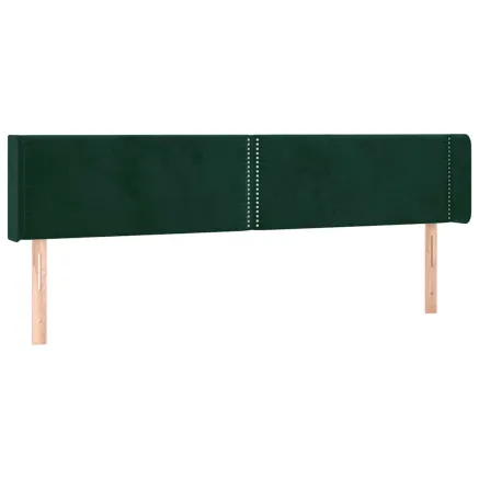 Tête de lit avec oreilles Vert foncé 183x16x78/88 cm Velours 2