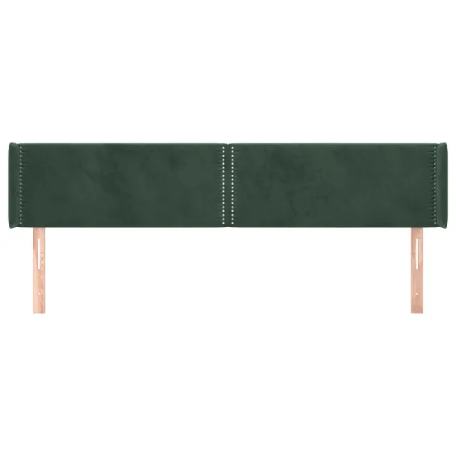 Tête de lit avec oreilles Vert foncé 183x16x78/88 cm Velours