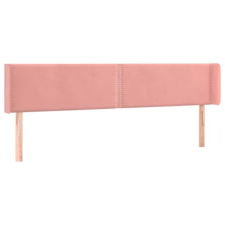 Tête de lit avec oreilles Rose 183x16x78/88 cm Velours