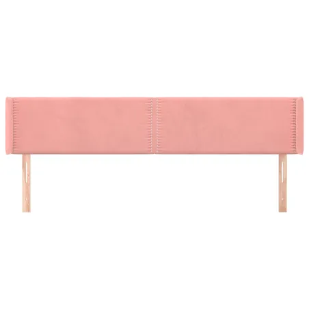 Tête de lit avec oreilles Rose 183x16x78/88 cm Velours