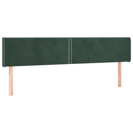 Tête de lit avec oreilles Vert foncé 203x16x78/88 cm Velours 2