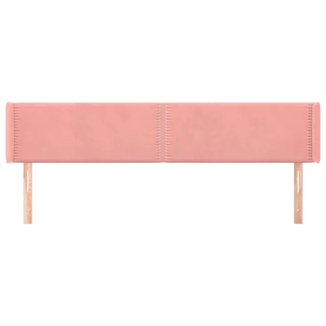 Tête de lit avec oreilles Rose 203x16x78/88 cm Velours