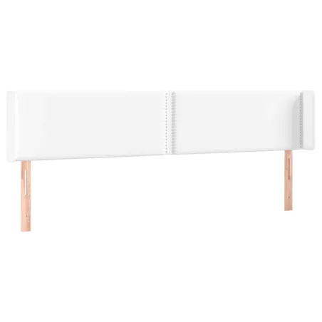 Tête de lit avec oreilles Blanc 183x16x78/88 cm Similicuir
