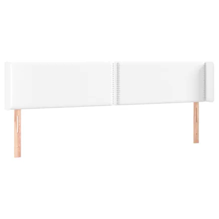 Tête de lit avec oreilles Blanc 203x16x78/88 cm Similicuir 2